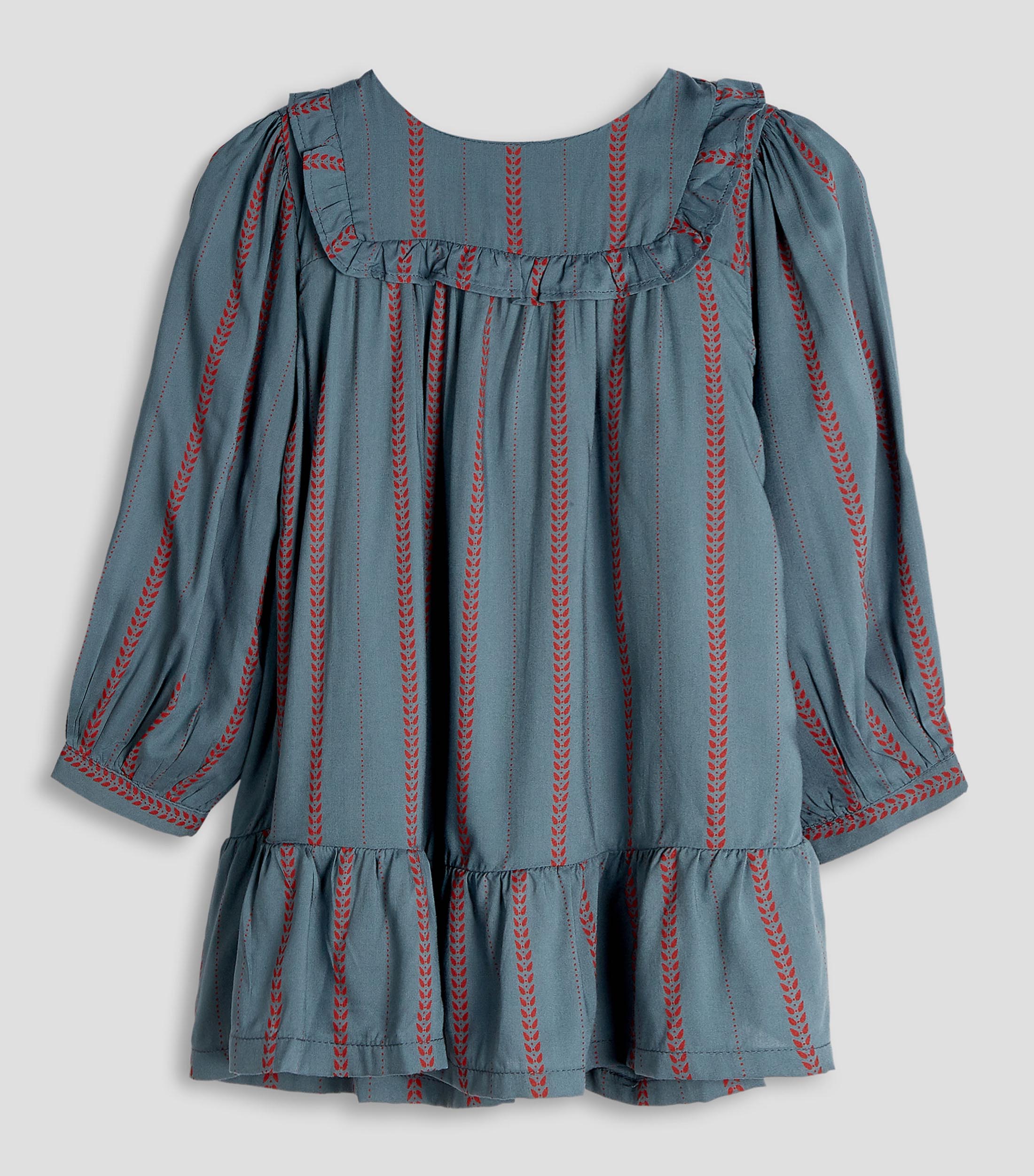 Vestido con rayas de manga larga Niña